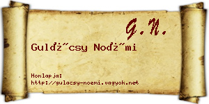 Gulácsy Noémi névjegykártya